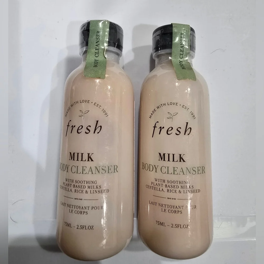 Fresh Milk Body Cleanser Soothing 2pcs 2.5 Oz. Each New Sealed Travel Size